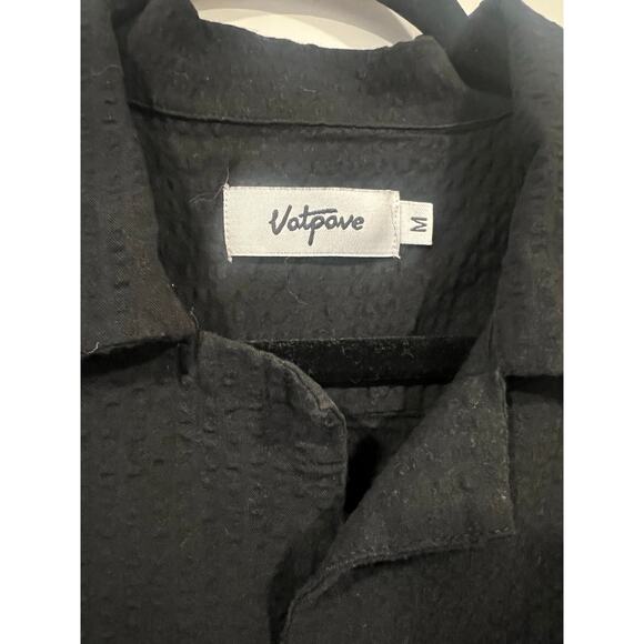 Men’s Vatpave Black Cotton Casual button Down Short Sleeve Shirt M - Picture 5 of 7